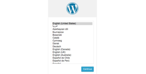 Wordpress Installation First Page